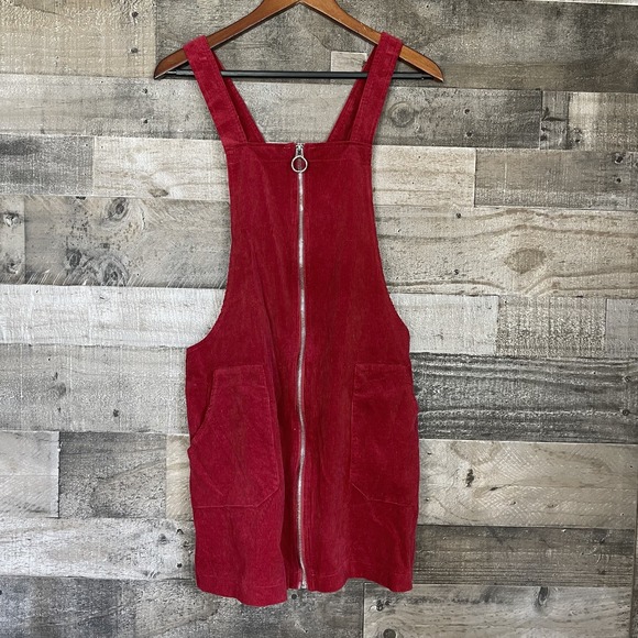 The Unbranded Brand Dresses & Skirts - Burgundy Corduroy Stretch Square Neck Zip Up Bodycon Mini ‎ Women Dress Size 0 M
